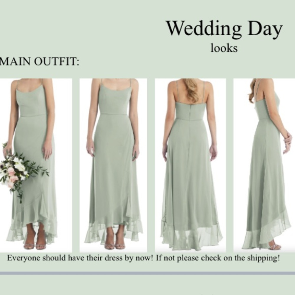 Azazie bridesmaid dress size 6, willow/light green color